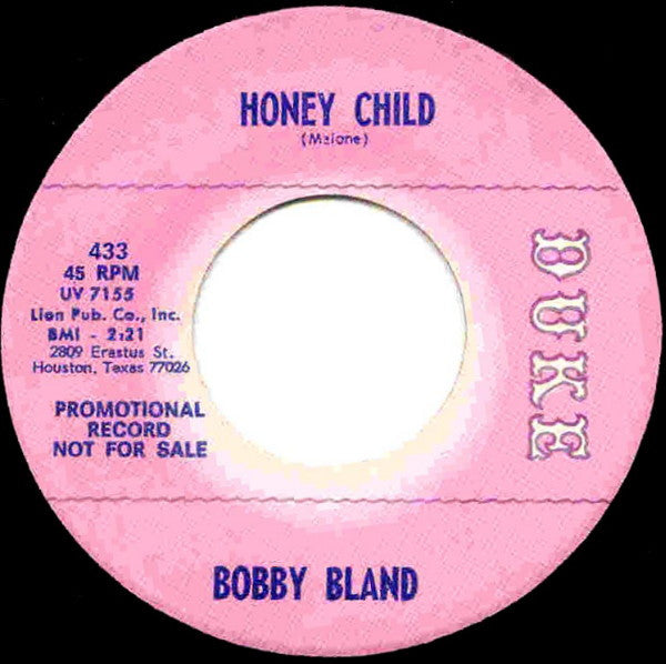 Bobby Bland : Honey Child / A Piece Of Gold (7", Single, Promo)