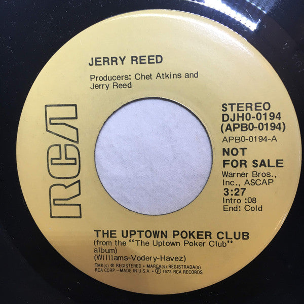 Jerry Reed : The Uptown Poker Club (7", Mono, Promo)