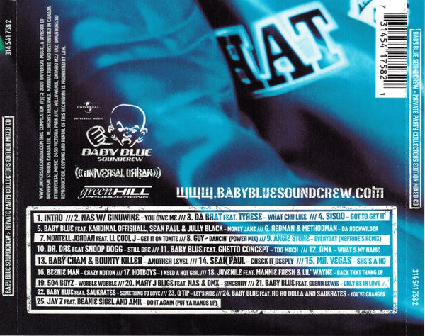 Baby Blue Soundcrew : Private Party Collectors Edition Mixed CD (CD, Comp, Mixed)