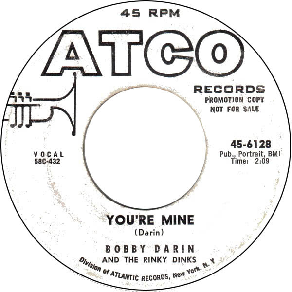 Bobby Darin And The Rinky-Dinks : Mighty Mighty Man (7", Promo)