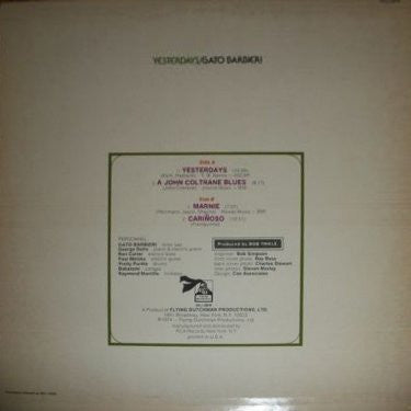 Gato Barbieri : Yesterdays (LP, Album, Gat)