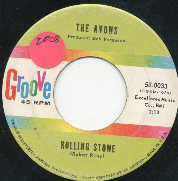 The Avons (4) : Rolling Stone / Words Written On Water (7", Single)