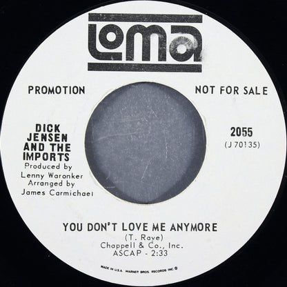 Dick Jensen And The Imports : Mr. Pitiful (7", Single, Promo, Styrene)