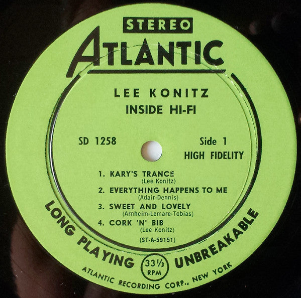 Lee Konitz : Inside Hi-Fi (LP, Album)