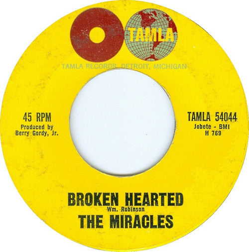 The Miracles : Broken Hearted / Mighty Good Lovin' (7", Single, Pic)