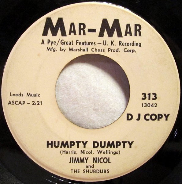 Jimmy Nicol & The Shubdubs : Humpty Dumpty / Night Train (7", Promo)