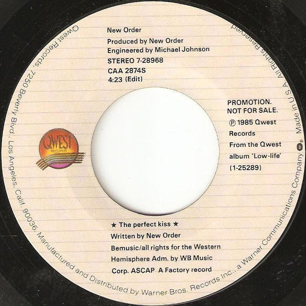 New Order : The Perfect Kiss (7", Single, Promo, Styrene, All)