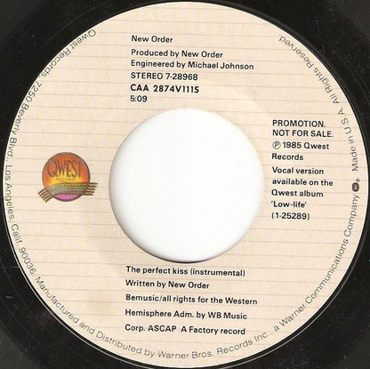 New Order : The Perfect Kiss (7", Single, Promo, Styrene, All)