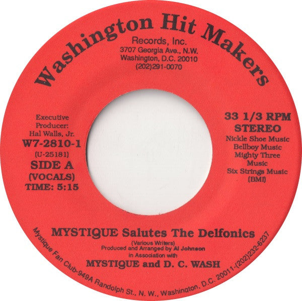 Mystique (18) & D.C. Wash : Mystique Salutes The Delfonics (7", Single)