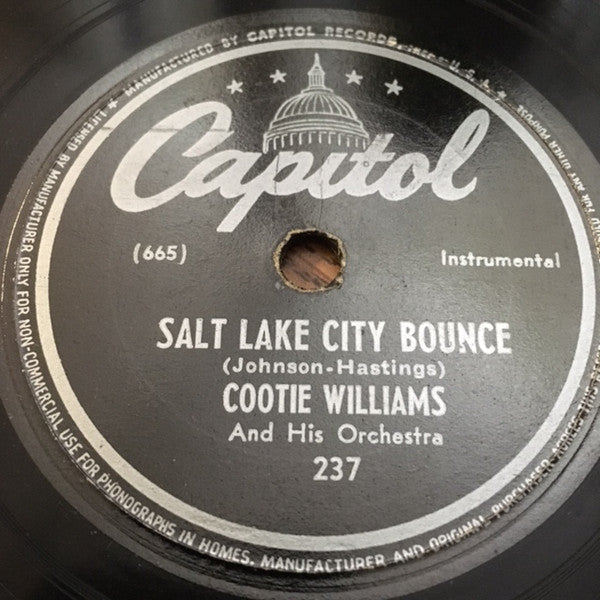 Cootie Williams And His Orchestra : Juice Head Baby / Salt Lake City Bounce (Shellac, 10")