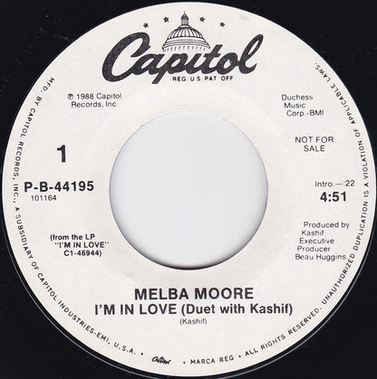 Melba Moore Duet With Kashif : I'm In Love (7", Single, Promo, Styrene)