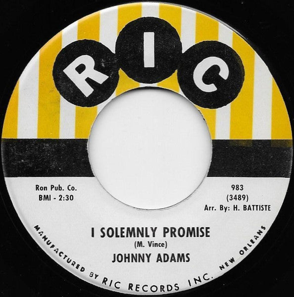 Johnny Adams : I Solemnly Promise / Life Is Just A Struggle (7", Single)