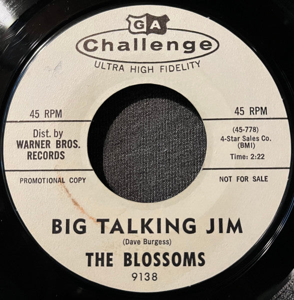 The Blossoms : Big Talking Jim / The Search Is Over (7", Single, Promo)
