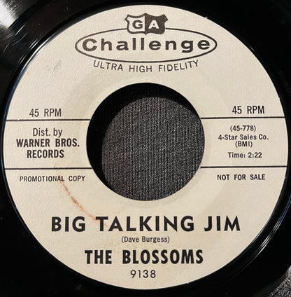 The Blossoms : Big Talking Jim / The Search Is Over (7", Single, Promo)