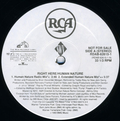 SWV : Right Here / Human Nature (12", Single, Promo)