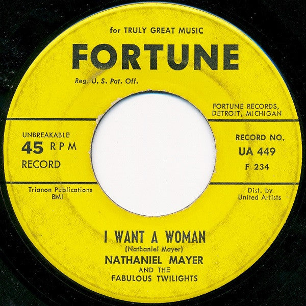 Nathaniel Mayer And His Fabulous Twilights : Village Of Love (7", Single)