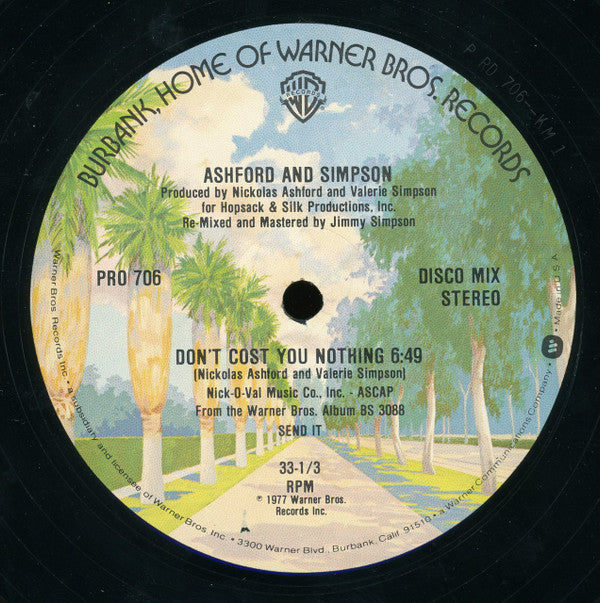 Ashford & Simpson : Don't Cost You Nothing (12", Promo)