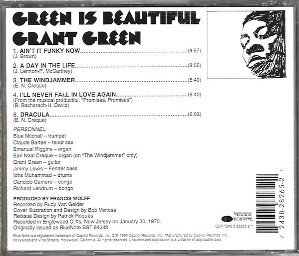 Grant Green : Green Is Beautiful (CD, Album, RE)