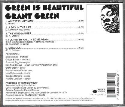 Grant Green : Green Is Beautiful (CD, Album, RE)