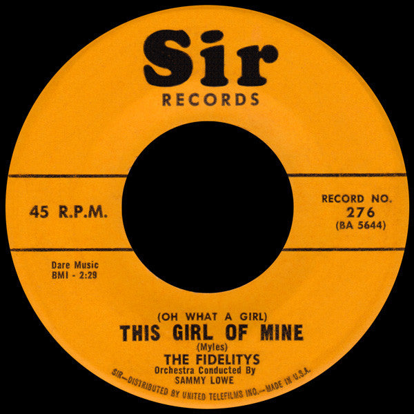The Fidelity's : (Oh What A Girl) This Girl Of Mine (7", Single)