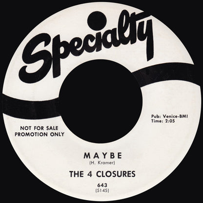 The 4 Closures : Rock-A My Soul (7", Single, Promo)