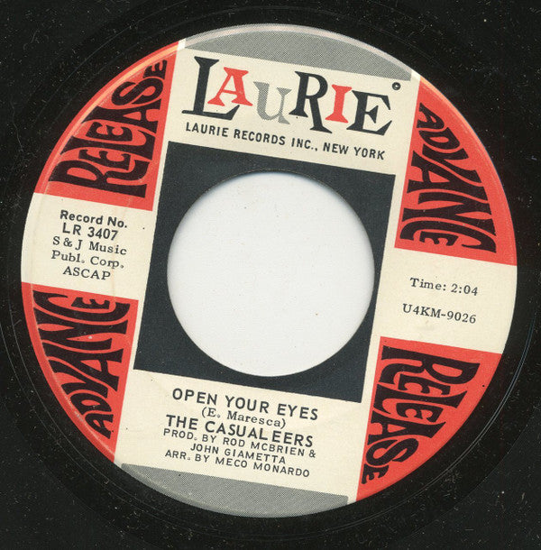The Casualeers : You Betta Be Sure / Open Your Eyes (7", Promo)