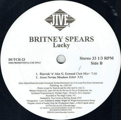 Britney Spears : Lucky (12", Promo)