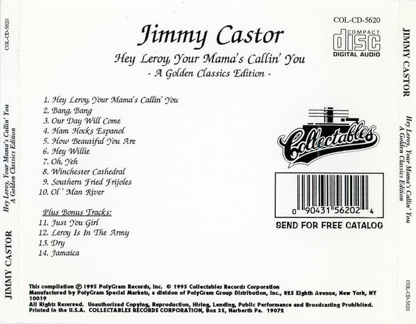 Jimmy Castor : Hey Leroy (CD, Album, Bon)