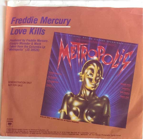 Freddie Mercury : Love Kills (7", Single, Promo)