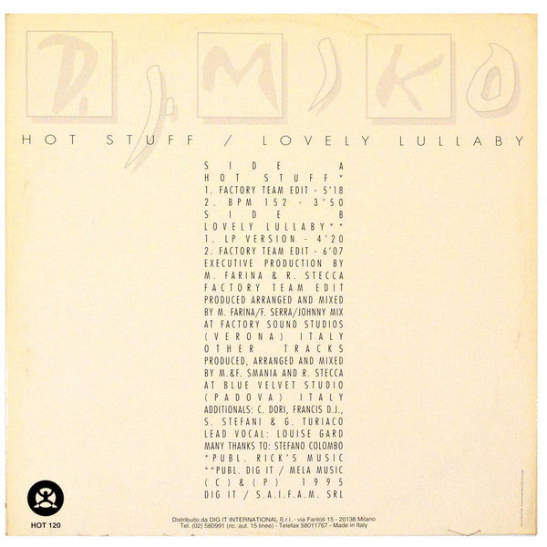 DJ Miko : Hot Stuff / Lovely Lullaby (12")