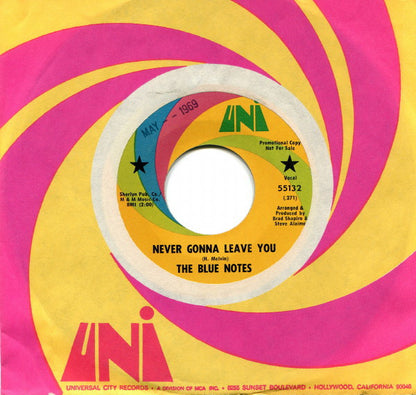 The Blue Notes (3) : Never Gonna Leave You / Hot Chills And Cold Thrills (7", Single, Promo)