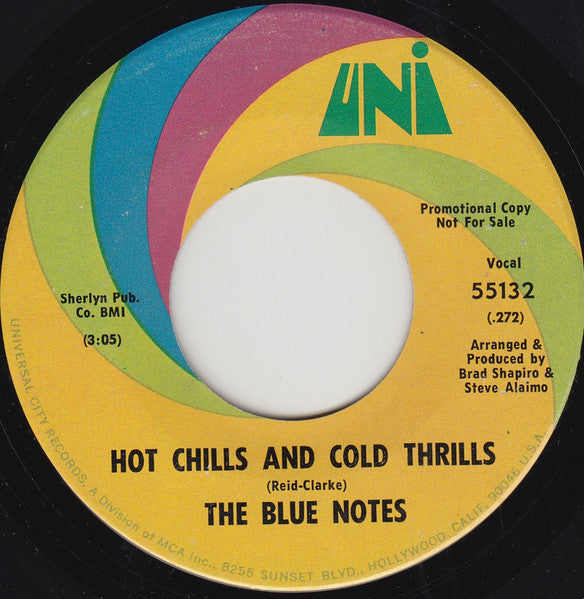 The Blue Notes (3) : Never Gonna Leave You / Hot Chills And Cold Thrills (7", Single, Promo)