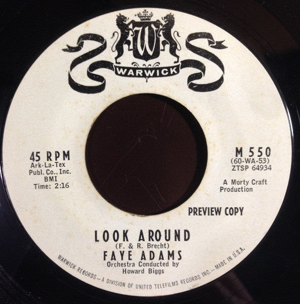 Faye Adams : Look Around / I'm So Happy (7", Promo, Styrene)