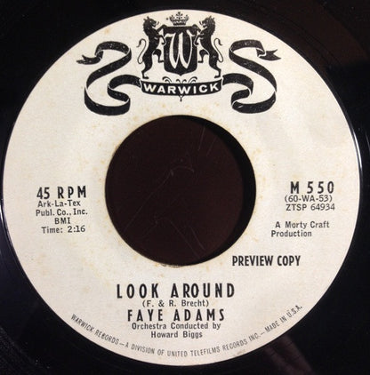 Faye Adams : Look Around / I'm So Happy (7", Promo, Styrene)