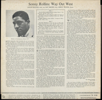 Sonny Rollins : Way Out West (LP, Mono, RE)
