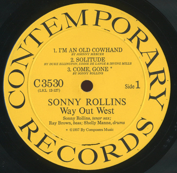 Sonny Rollins : Way Out West (LP, Mono, RE)