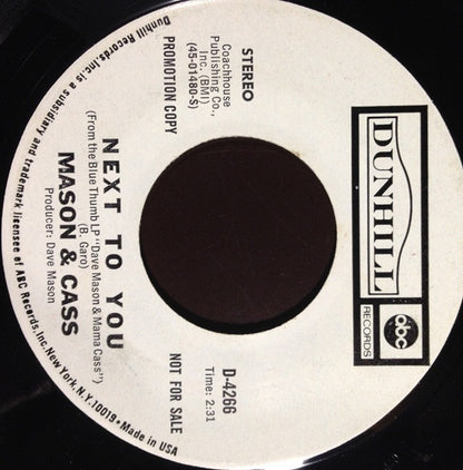 Dave Mason & Cass Elliot : Something To Make You Happy (7", Promo)