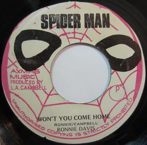 Ronnie Davis : Won't You Come Home (7")