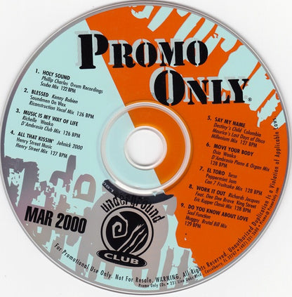 Various : Promo Only Underground Club March 2000 (CD, Comp, Promo)