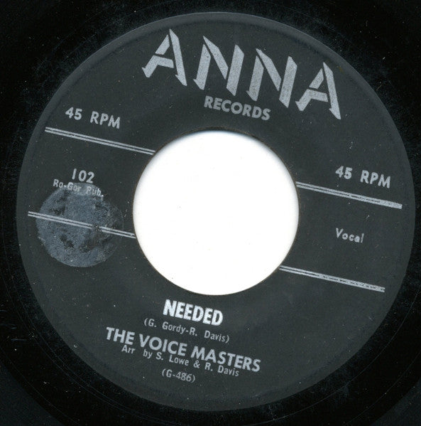 Voice Masters (2) : Needed (7", Single)
