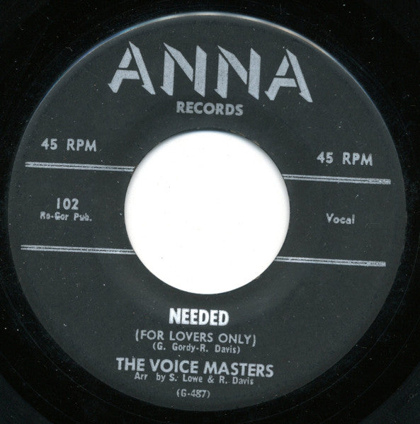 Voice Masters (2) : Needed (7", Single)