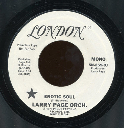Larry Page Orchestra : Erotic Soul (7", Promo, Styrene)
