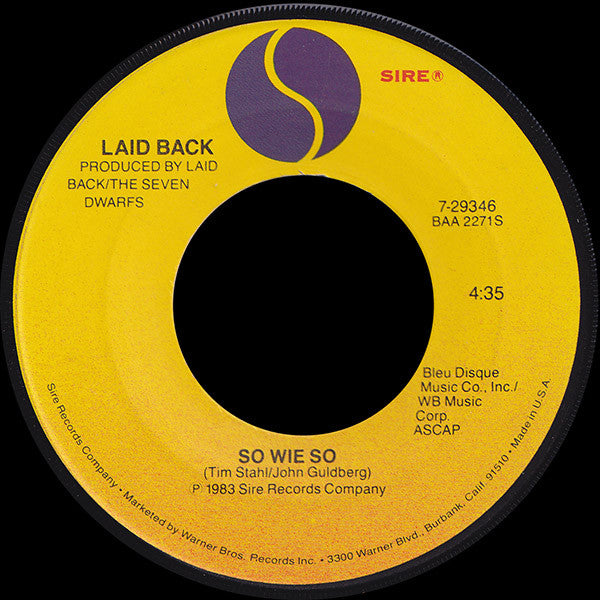 Laid Back : White Horse / So Wie So (7", Jac)