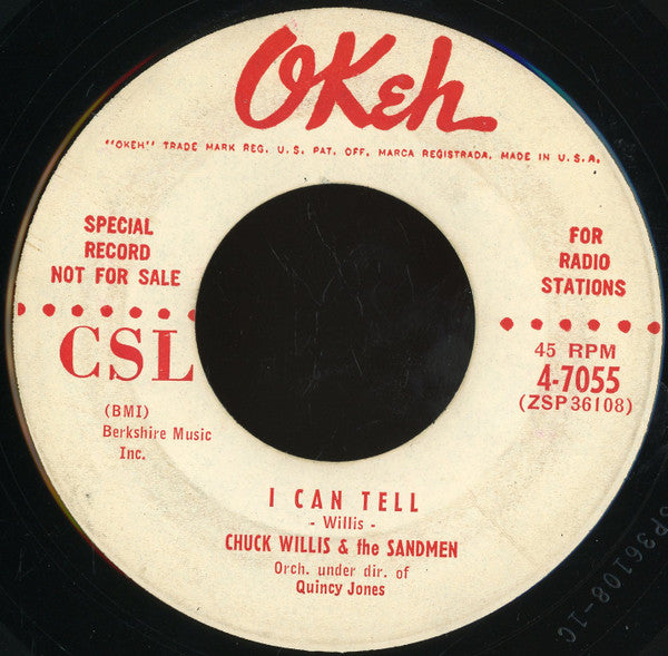Chuck Willis & The Sandmen (5) / Chuck Willis : I Can Tell / One More Break (7", Promo)