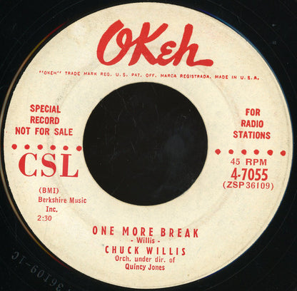 Chuck Willis & The Sandmen (5) / Chuck Willis : I Can Tell / One More Break (7", Promo)
