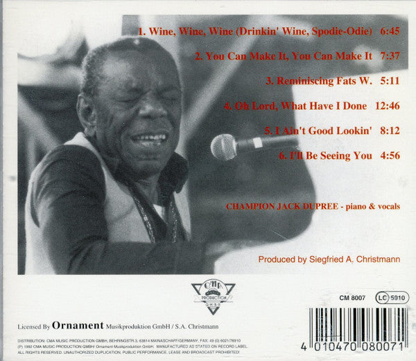 Champion Jack Dupree : Oh Lord, What Have I Done? (CD, Album, RE)