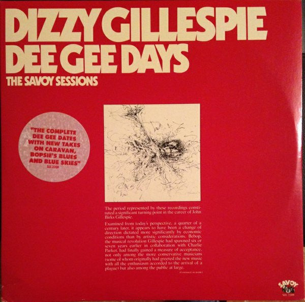 Dizzy Gillespie : Dee Gee Days (2xLP, Comp, Promo)