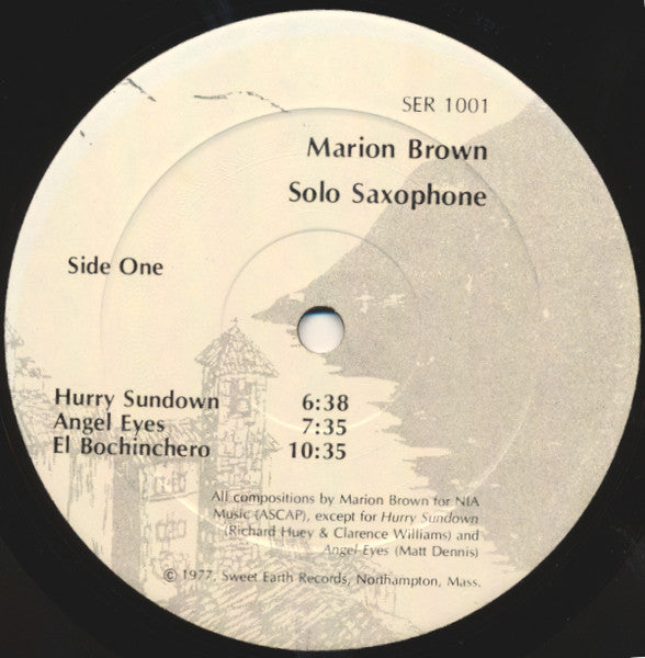 Marion Brown : Solo Saxophone (LP, Album)