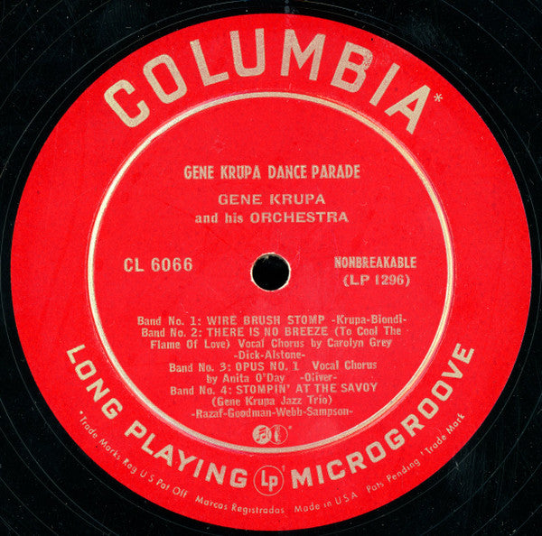 Gene Krupa And His Orchestra : Gene Krupa Dance Parade (10", Comp)