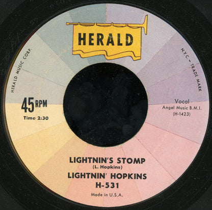 Lightnin' Hopkins : Lightnin's Stomp / Hear Me Talkin' (7", RE)